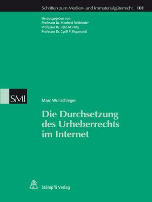 cover image of Die Durchsetzung des Urheberrechts im Internet